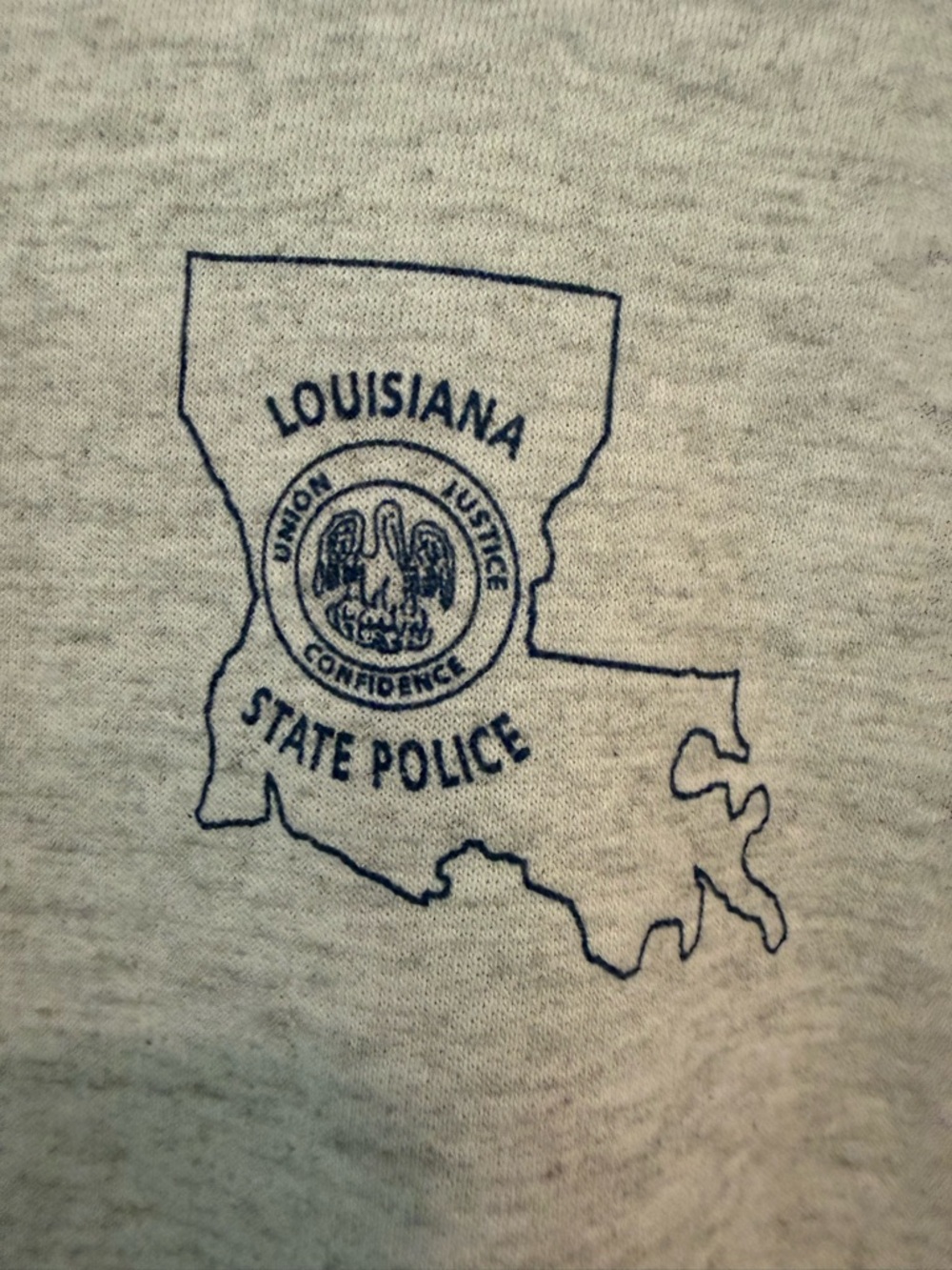 Vintage Louisiana State Police Sweatshirt Hanes Adult Large Gray Crewneck - Picture 2 of 4